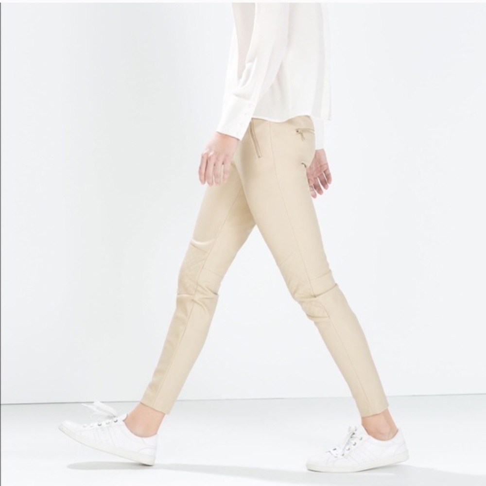 Faux leather Zara moto pants